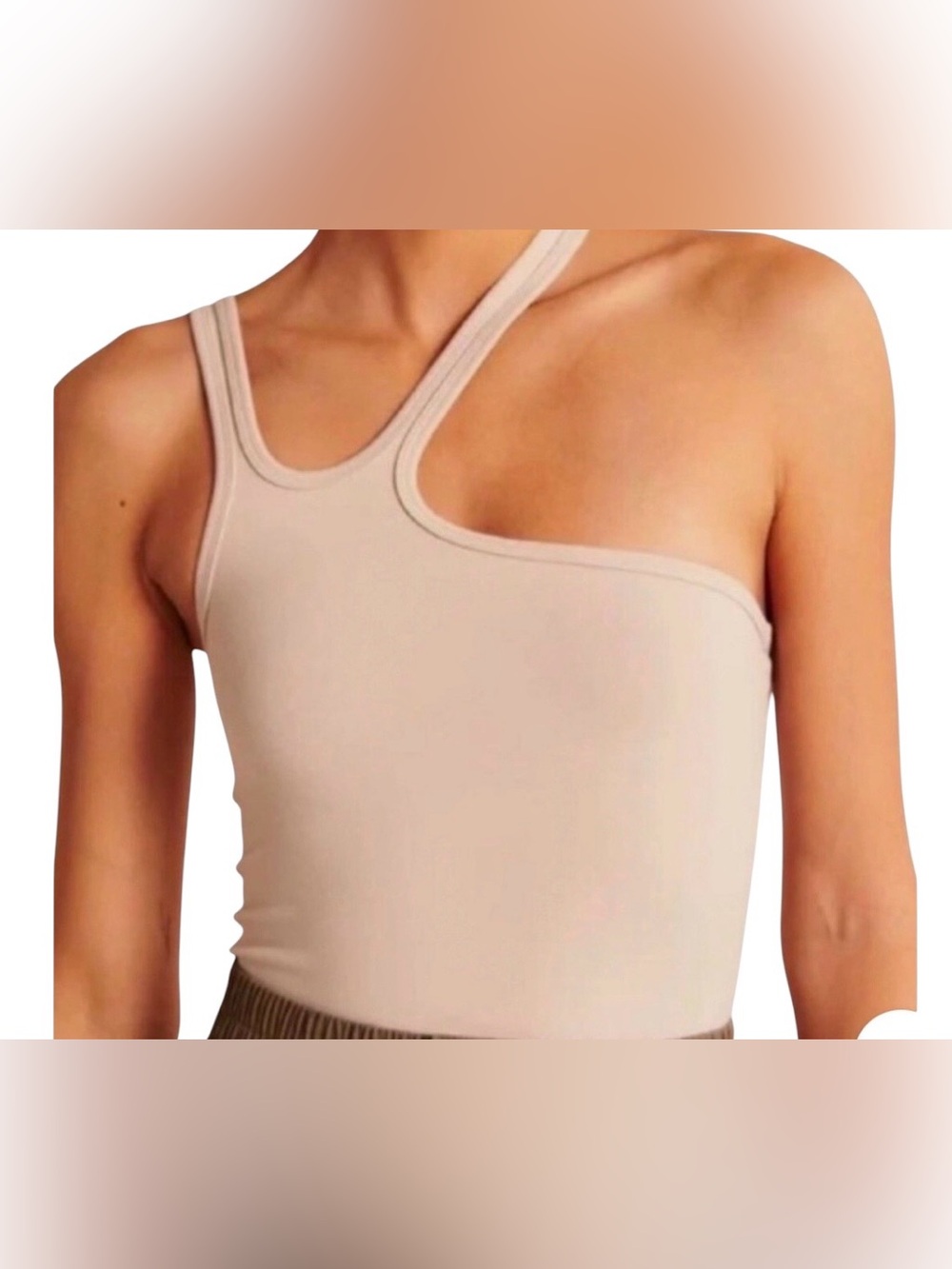 NWT Cream cutout one shoulder bodysuit size L